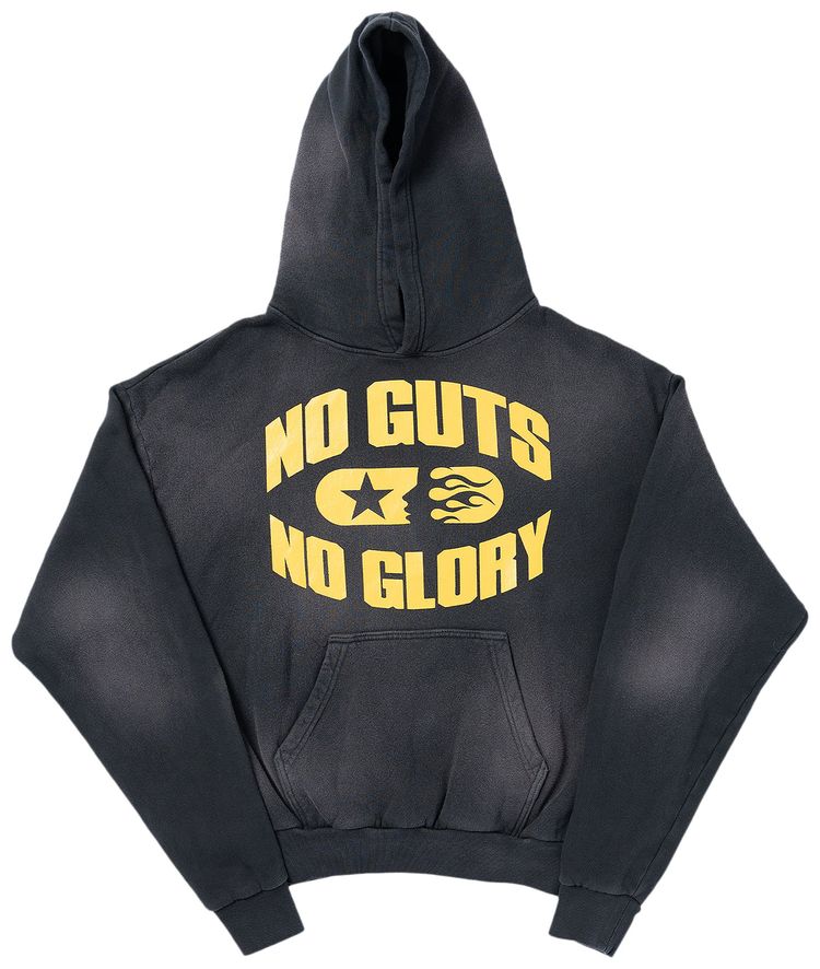 Hellstar No Guts No Glory Hoodie Washed Black - front view - District 97 Clothing streetwear