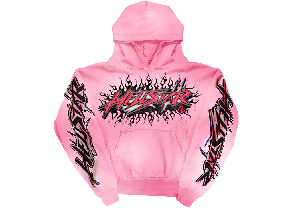 Hellstar Brainwashed Without Brain Hoodie Pink - front view - District 97 Clothing streetwear