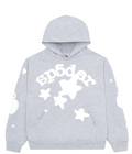 Sp5der Beluga Hoodie Grey - front view - District 97 Clothing streetwear